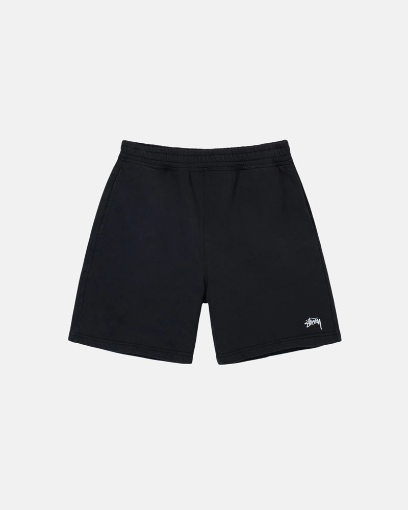 Black Stüssy Overdyed Stock Logo Sweat Shorts | UAE UZA350916