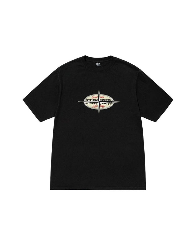 Black Stüssy Points Pigment Dyed T-Shirt | UAE HFW396847