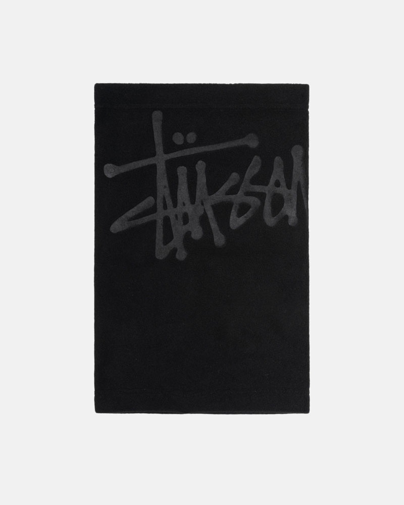 Black Stüssy Polar Fleece Neck Warmer Scarf | UAE HYF813754