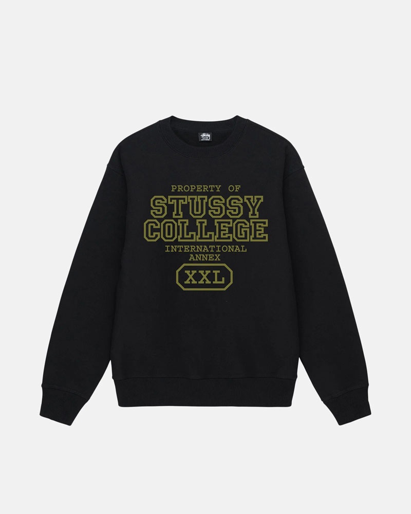 Black Stüssy Property Of Crew Sweatshirt | UAE KVH793258