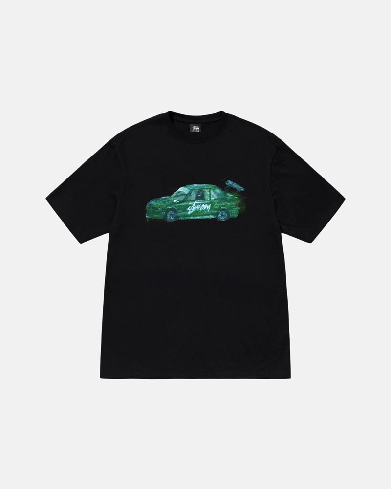 Black Stüssy Racecar T-Shirt | UAE COR490537