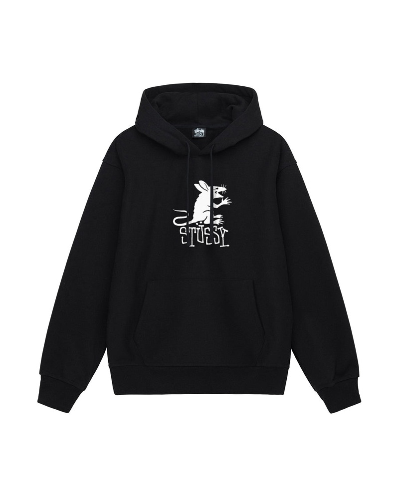 Black Stüssy Rat Hoodie | UAE JHK812965