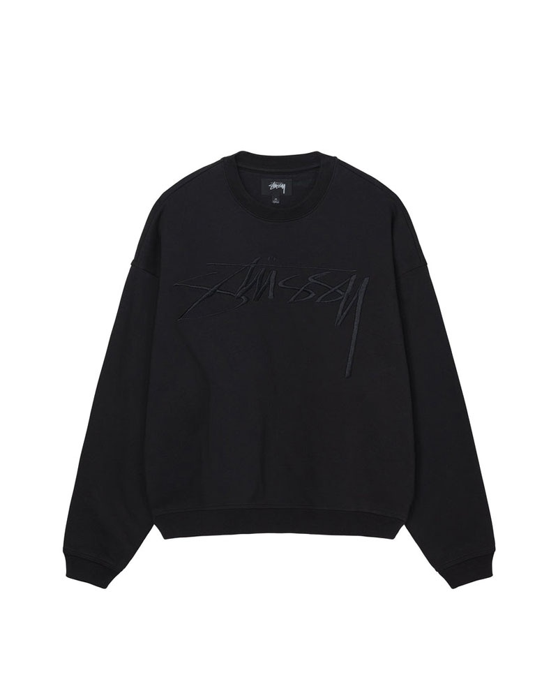 Black Stüssy Relaxed Smoothstock Crew Sweatshirt | UAE ENQ503167