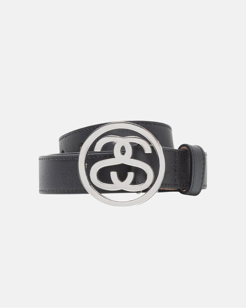 Black Stüssy SS-Link Buckle Belt | UAE LYR623894