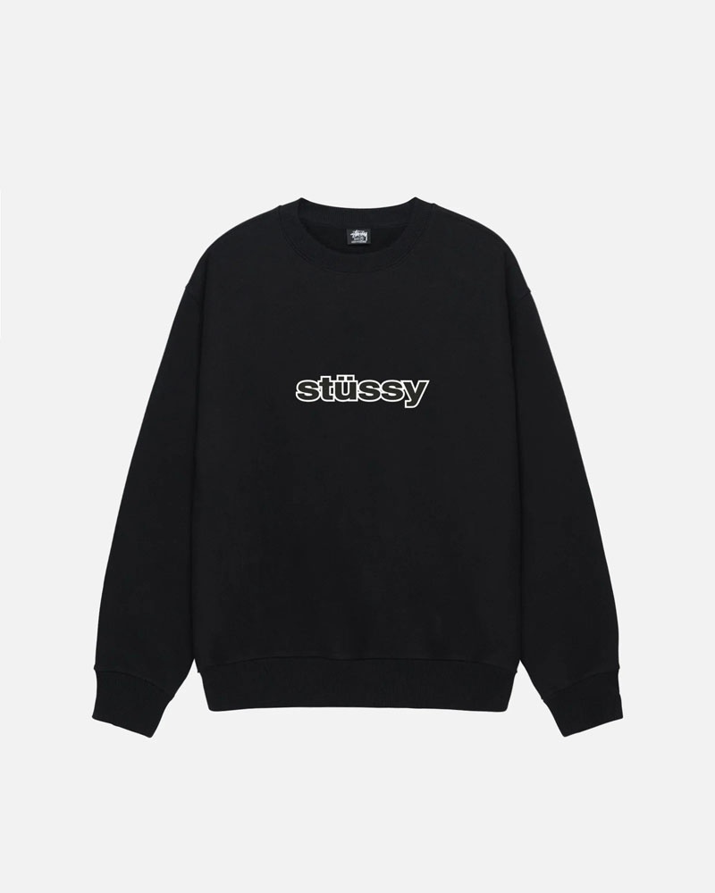 Black Stüssy SS-Link Crew Sweatshirt | UAE UEM824931