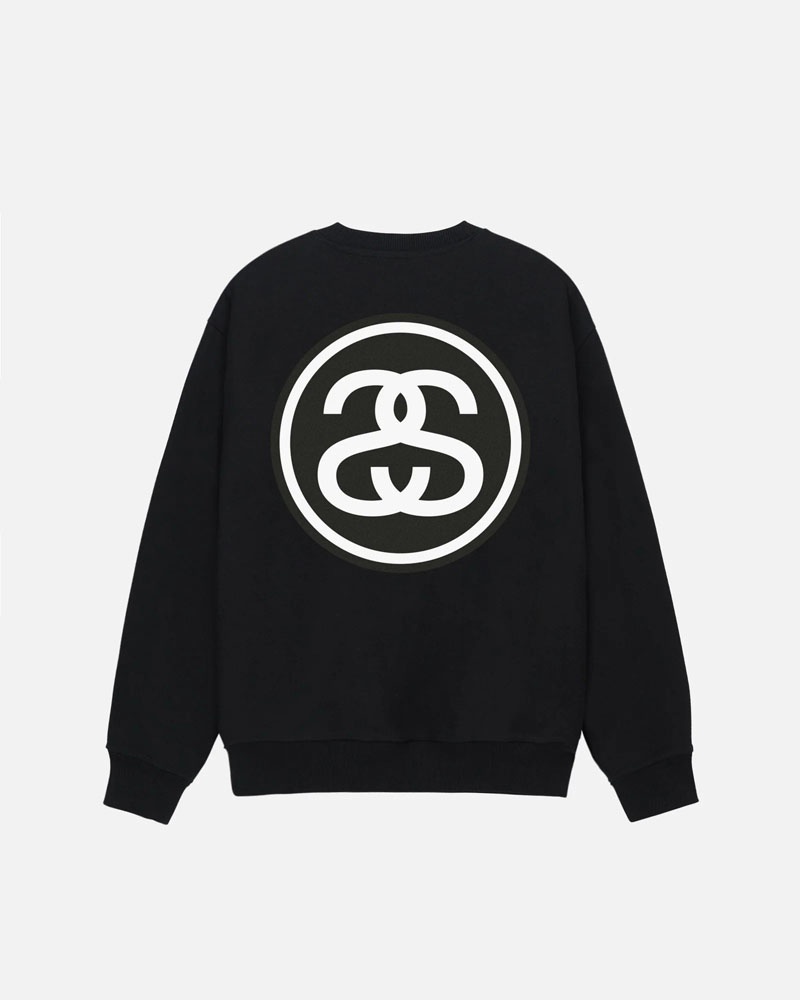 Black Stüssy SS-Link Crew Sweatshirt | UAE UEM824931