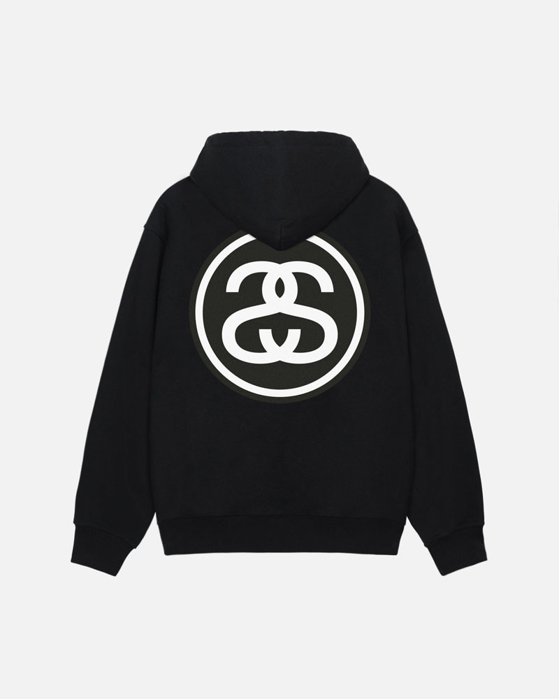 Black Stüssy SS-Link Hoodie | UAE ZOR907348