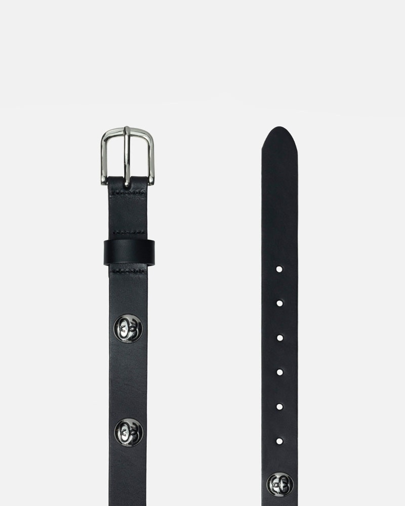 Black Stüssy SS-Link Studded Belt | UAE JWA762593