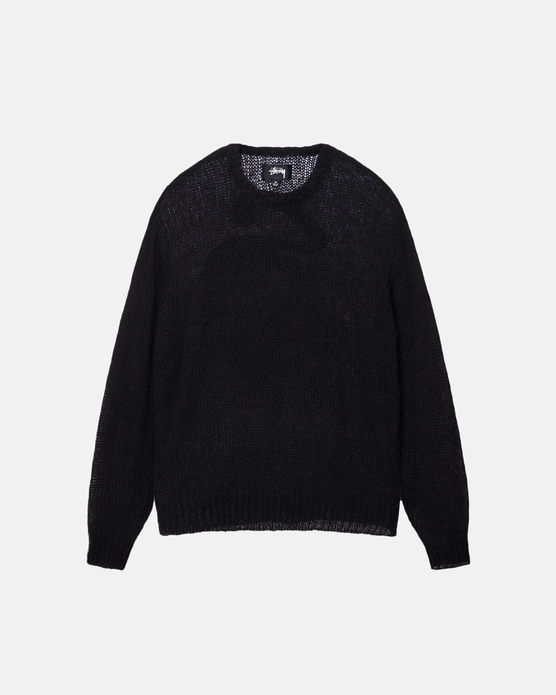 Black Stüssy S Loose Knit Sweater | UAE LHW845173