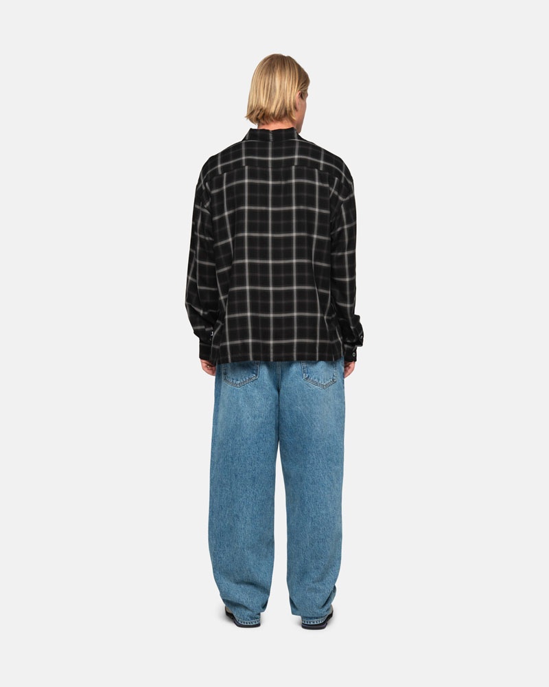 Black Stüssy Shadow Plaid Rayon Shirts | UAE ZEX045972