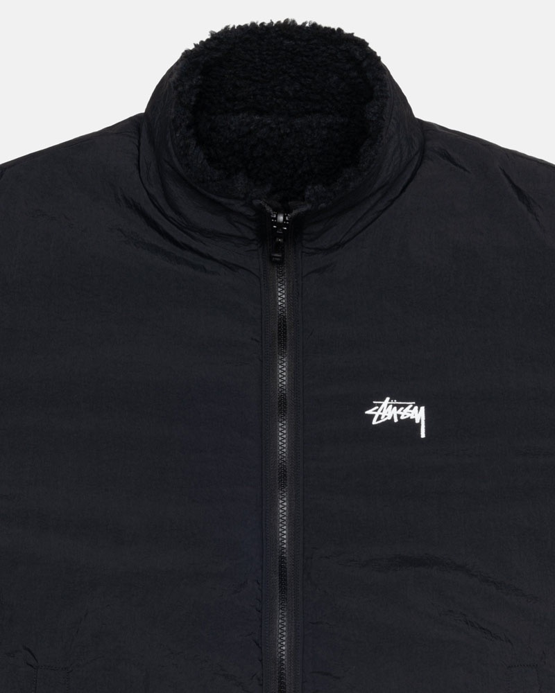 Black Stüssy Sherpa Reversible Jacket | UAE SVC592674