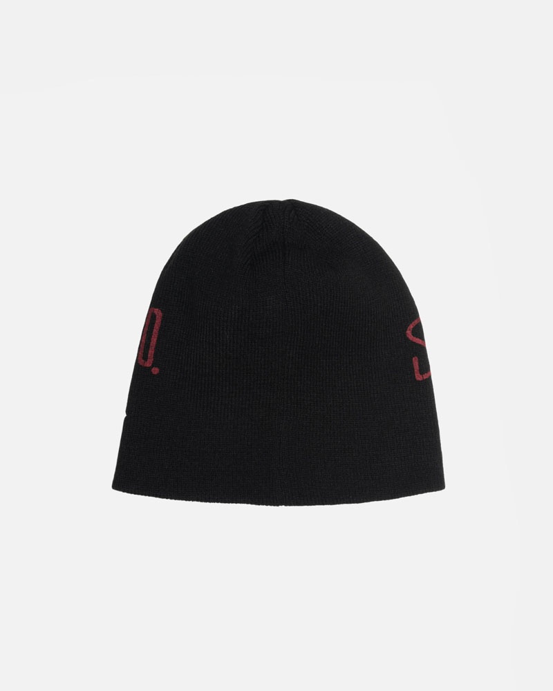 Black Stüssy Skullcap Workgear Print Beanie | UAE JQA380142