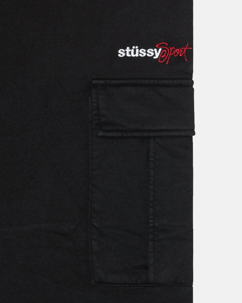 Black Stüssy Sport Cargo Fleece Pants | UAE ENT789645