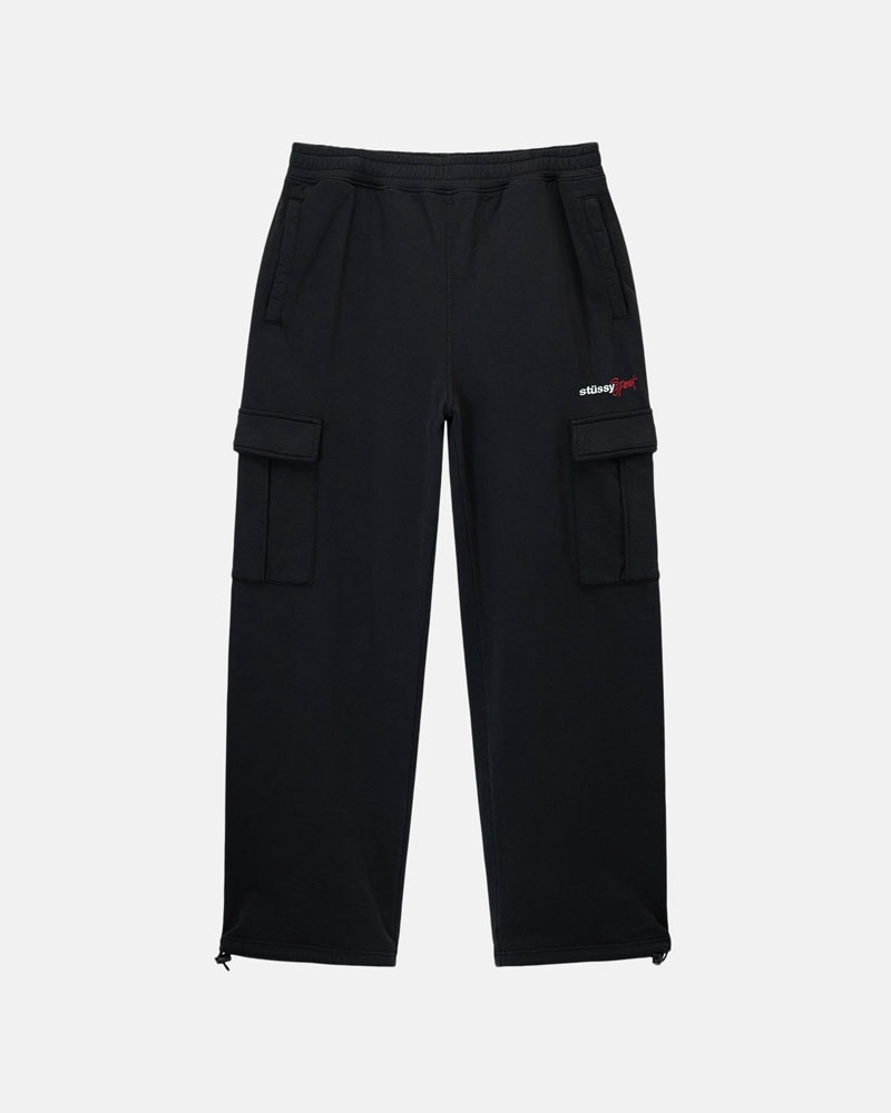 Black Stüssy Sport Cargo Fleece Pants | UAE ENT789645