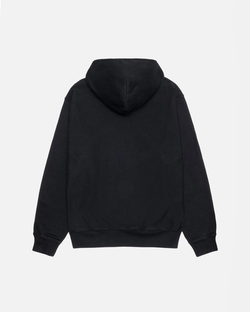 Black Stüssy Star Pigment Dyed Hoodie | UAE JNR520783