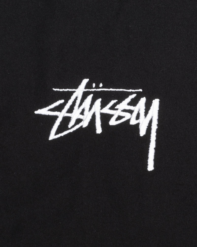 Black Stüssy Stock Logo Applique Hoodie | UAE SHL593612