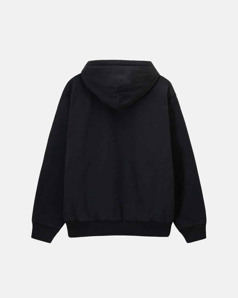 Black Stüssy Stock Logo Hoodie | UAE ZBV615084