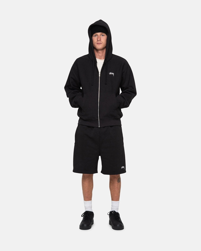 Black Stüssy Stock Logo Sweat Shorts | UAE GYF153927