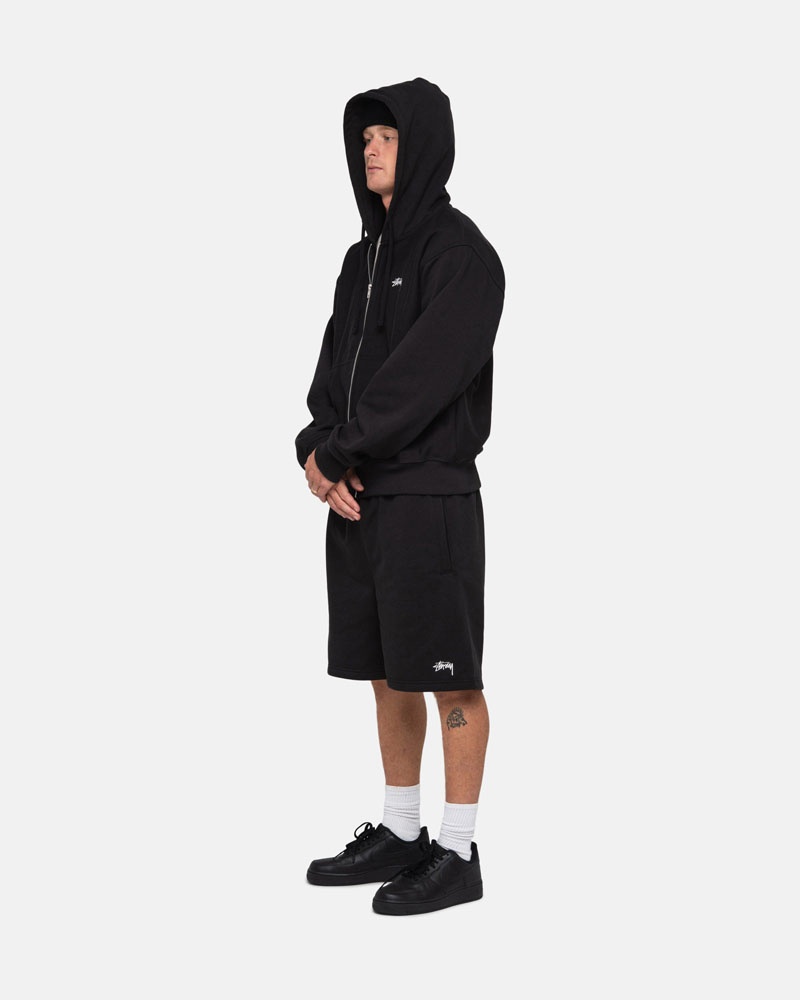 Black Stüssy Stock Logo Sweat Shorts | UAE GYF153927