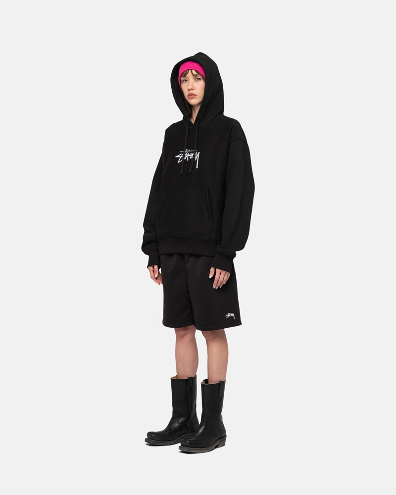 Black Stüssy Stock Logo Sweat Shorts | UAE GYF153927