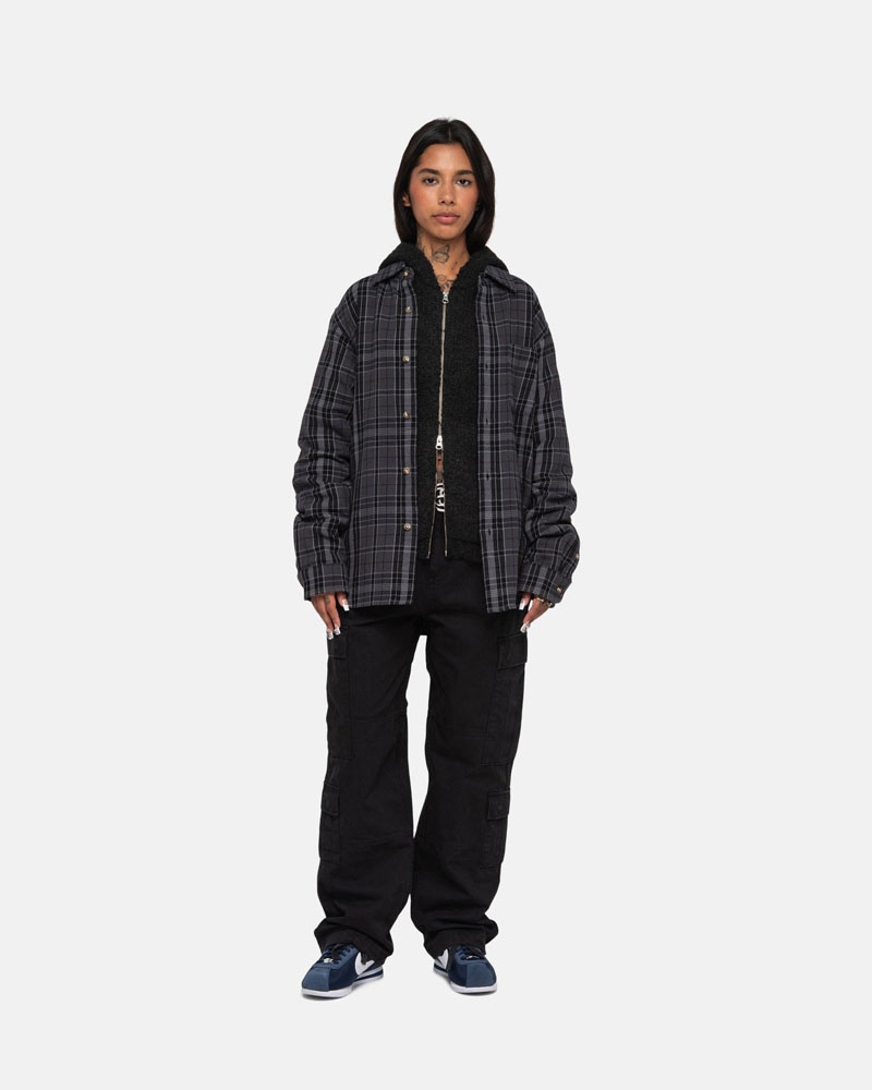 Black Stüssy Stones Plaid Shirts | UAE FOY187920