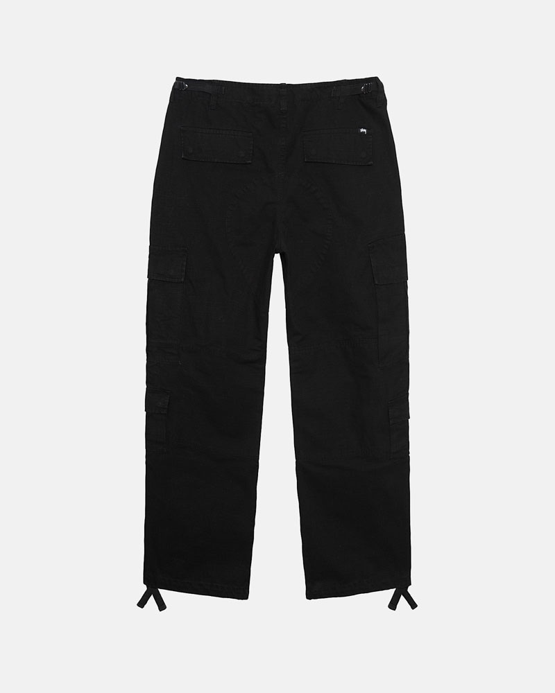 Black Stüssy Surplus Cargo Ripstop Pants | UAE ESK617945