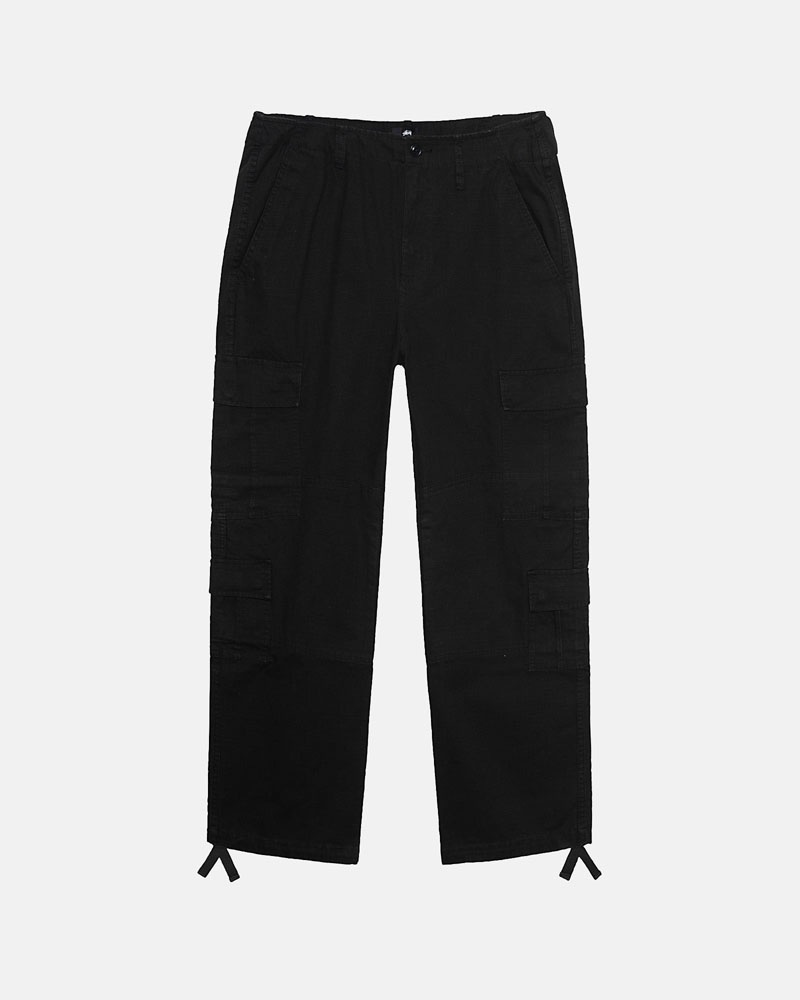 Black Stüssy Surplus Cargo Ripstop Pants | UAE ESK617945