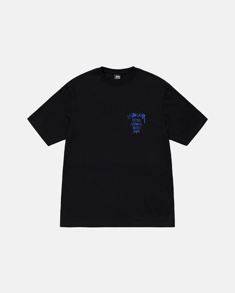 Black Stüssy Tribe Stack T-Shirt | UAE XUS150932