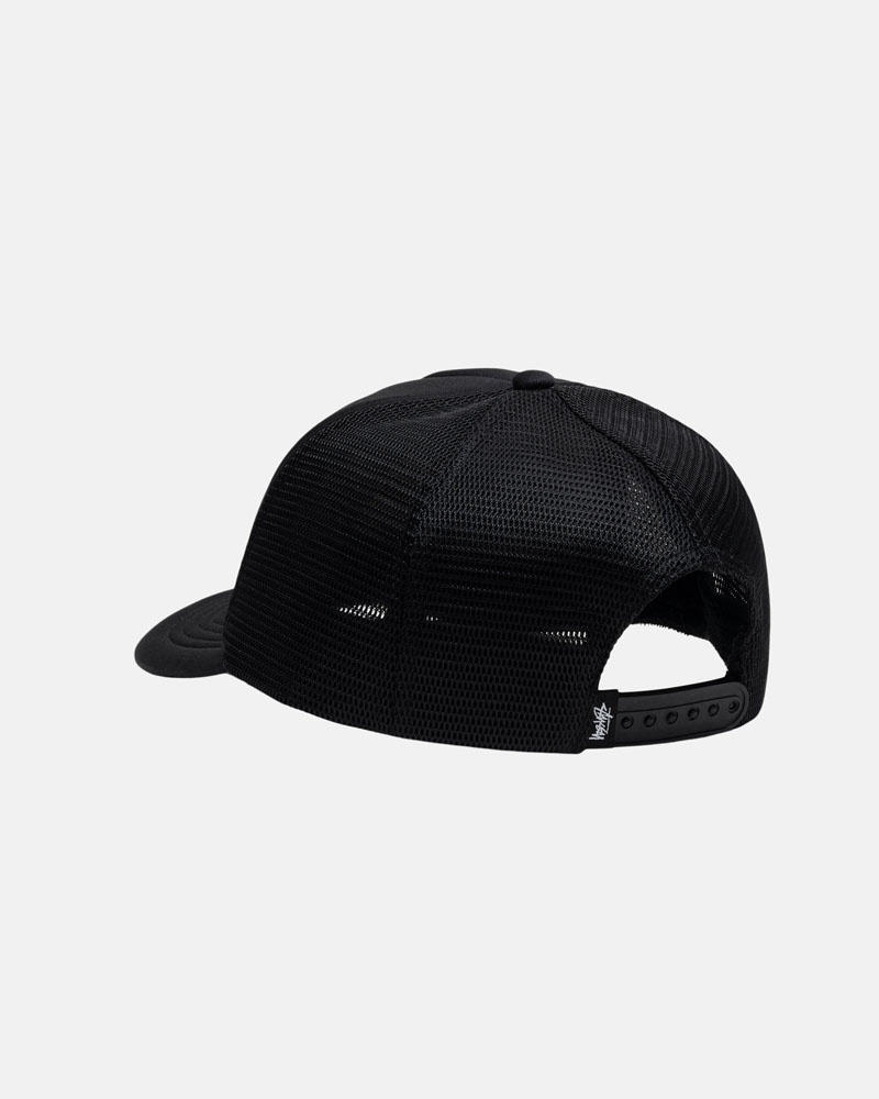 Black Stüssy Trucker 8 Ball Snapback Cap | UAE JLD487539