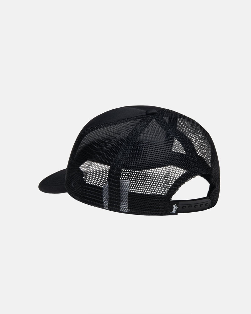 Black Stüssy Trucker SS-Link Snapback Cap | UAE ZWQ648730