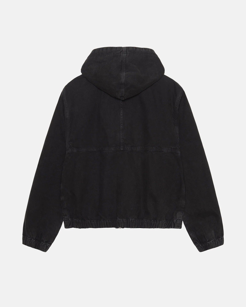 Black Stüssy Work Insulated Canvas Jacket | UAE HPJ731562