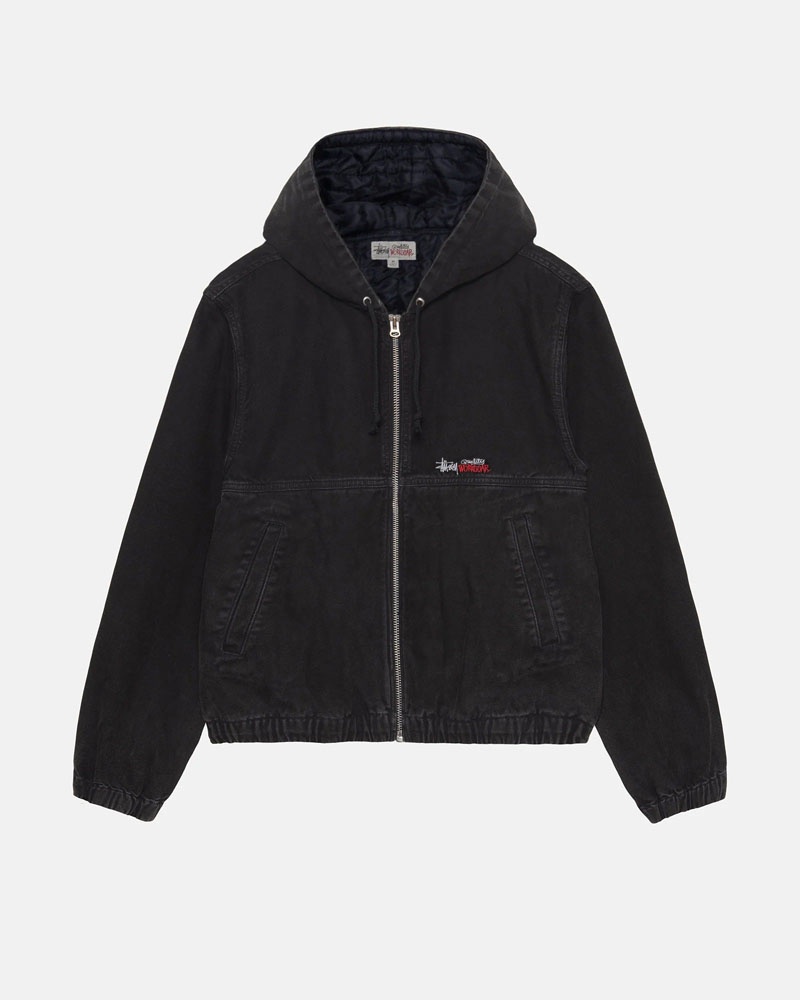 Black Stüssy Work Insulated Canvas Jacket | UAE HPJ731562