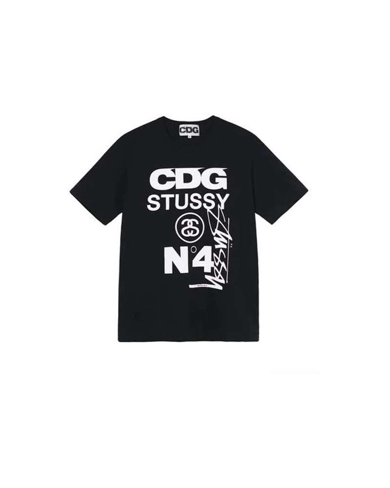 Black Stüssy X CDG T-Shirt | UAE KRN186954