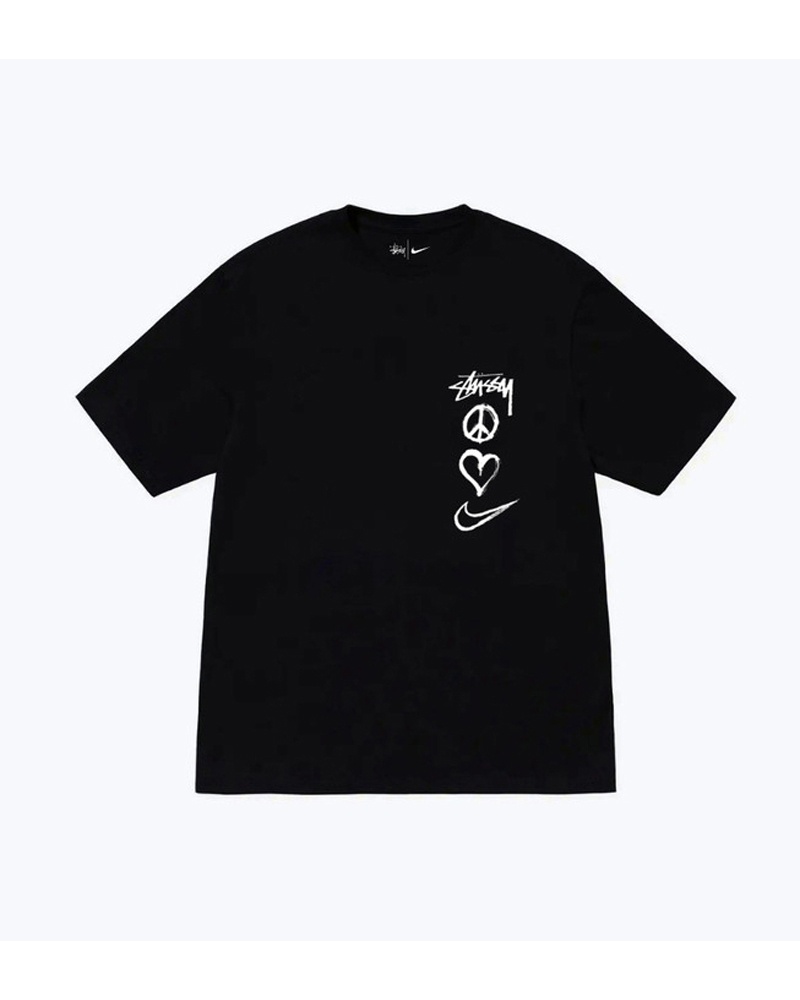 Black Stüssy X NK Peace, Love, Swoosh T-Shirt | UAE OAY146782