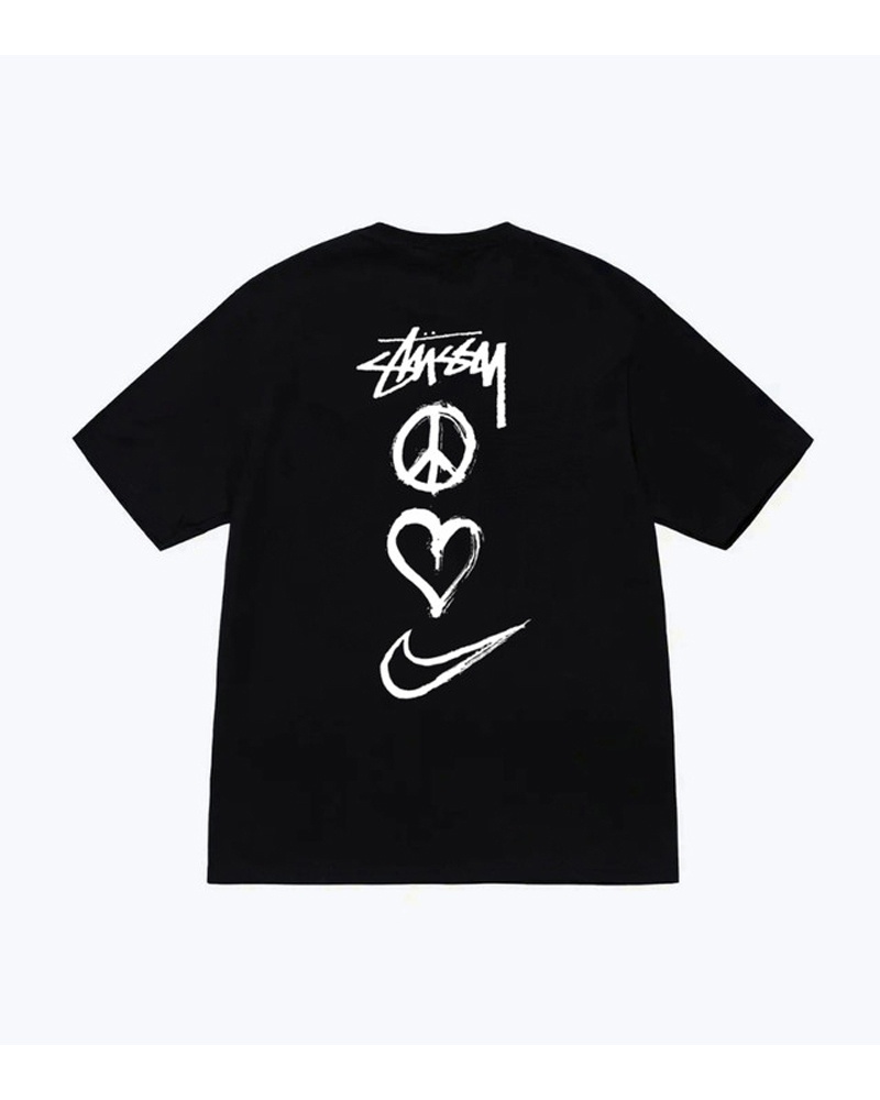 Black Stüssy X NK Peace, Love, Swoosh T-Shirt | UAE OAY146782