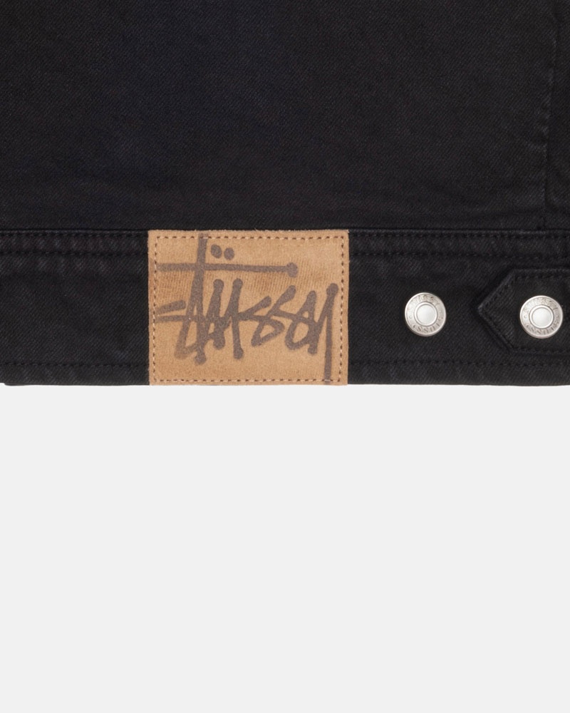 Black Stüssy Zip Work Overdyed Jacket | UAE MVN056482