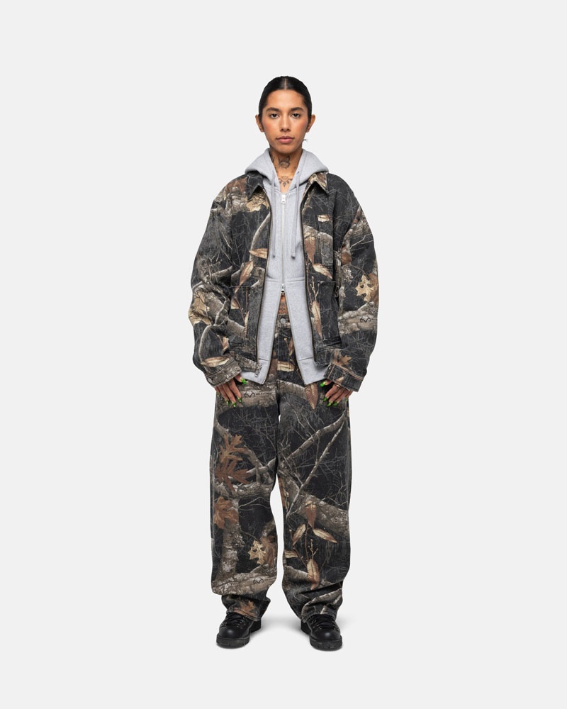 Black Stüssy Zip Work Realtree Edge Jacket | UAE COS165342