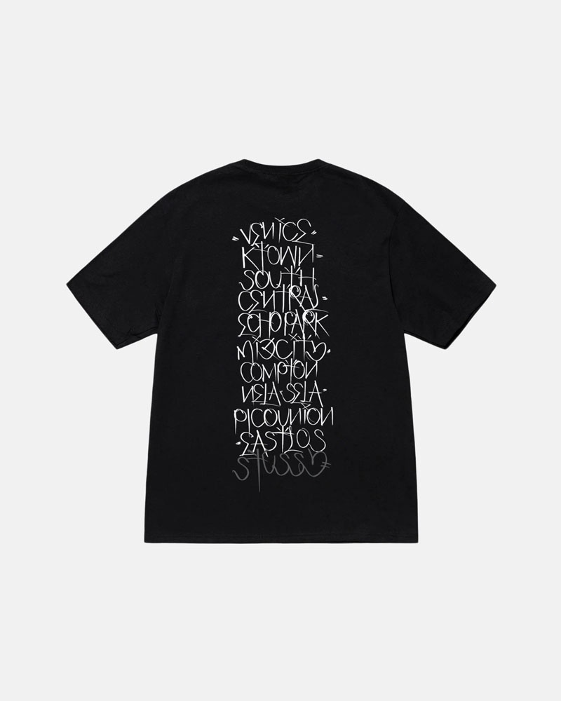 Black Stüssy & Born X Raised Handstyles T-Shirt | UAE MXI751306