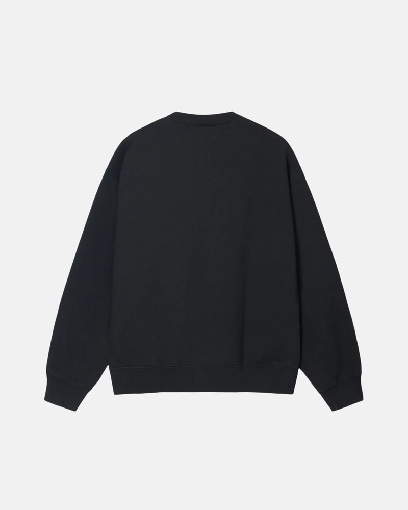 Black Stüssy & NK Stone Wash Fleece Crew Sweatshirt | UAE CPE358697