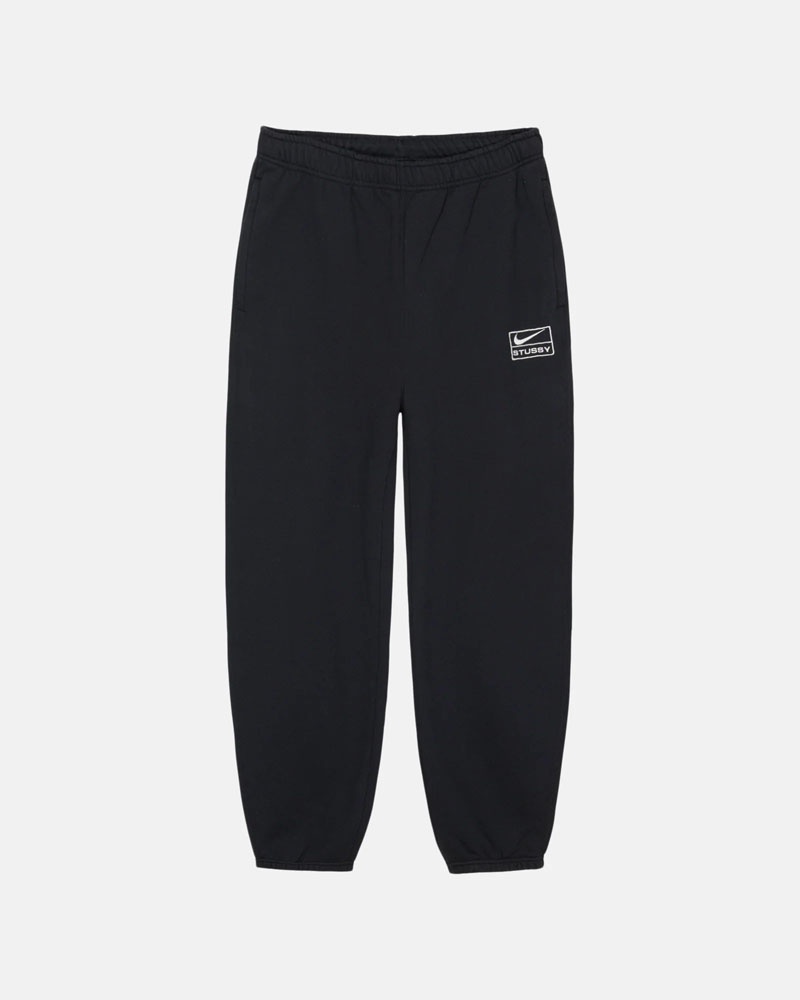 Black Stüssy & NK Stone Wash Fleece Sweatpants | UAE QDJ830162