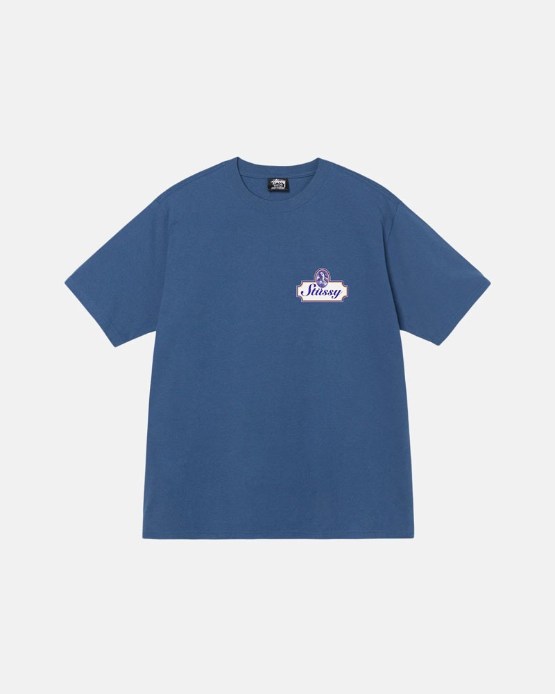 Blue Stüssy Authentic T-Shirt | UAE OAI476108