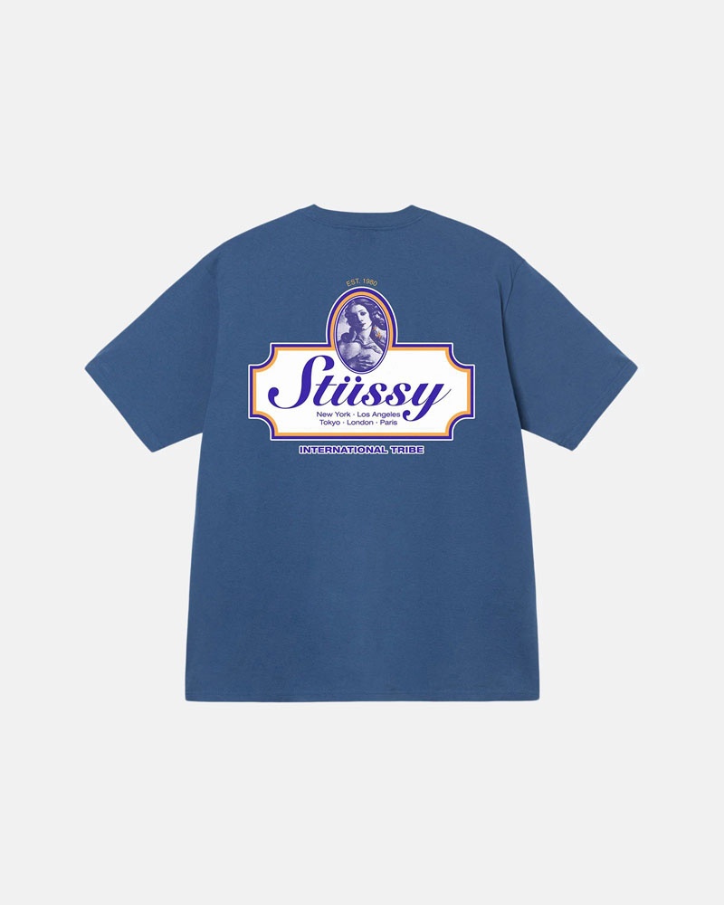 Blue Stüssy Authentic T-Shirt | UAE OAI476108