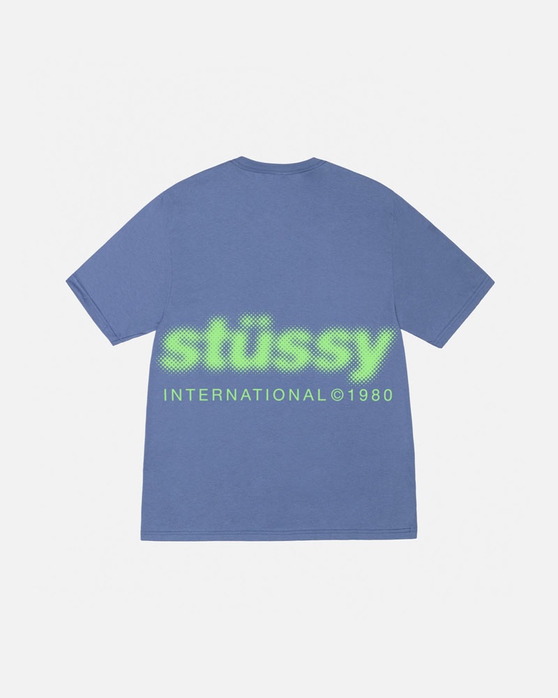 Blue Stüssy Blur T-Shirt | UAE NXW046192