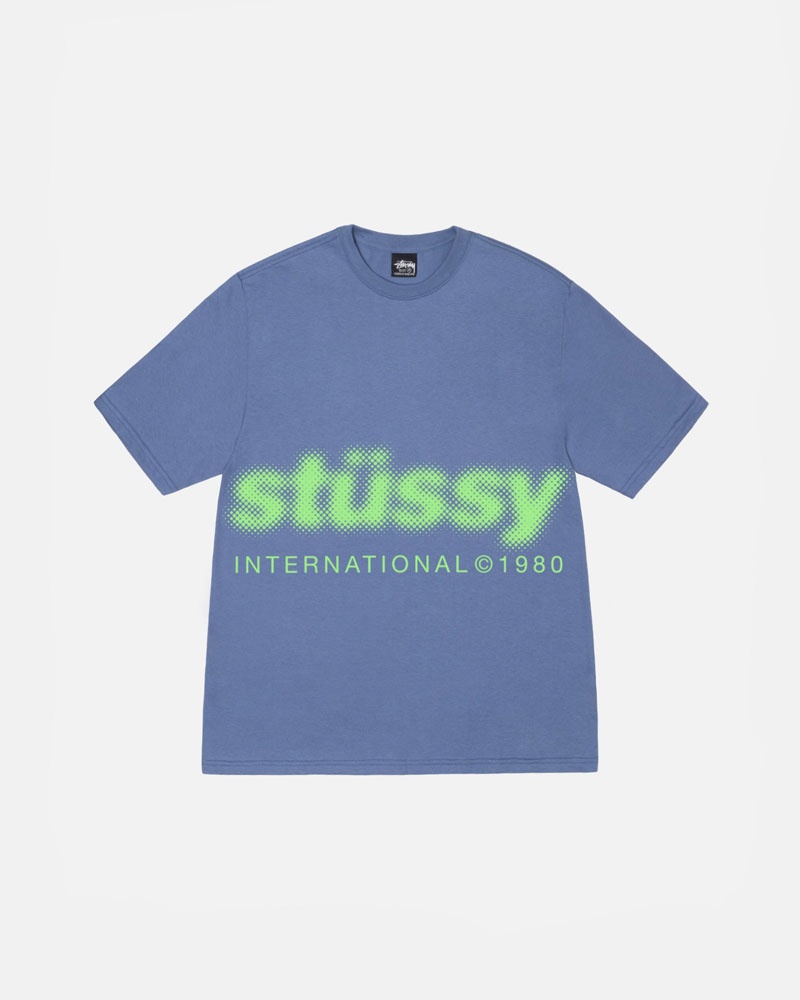 Blue Stüssy Blur T-Shirt | UAE NXW046192