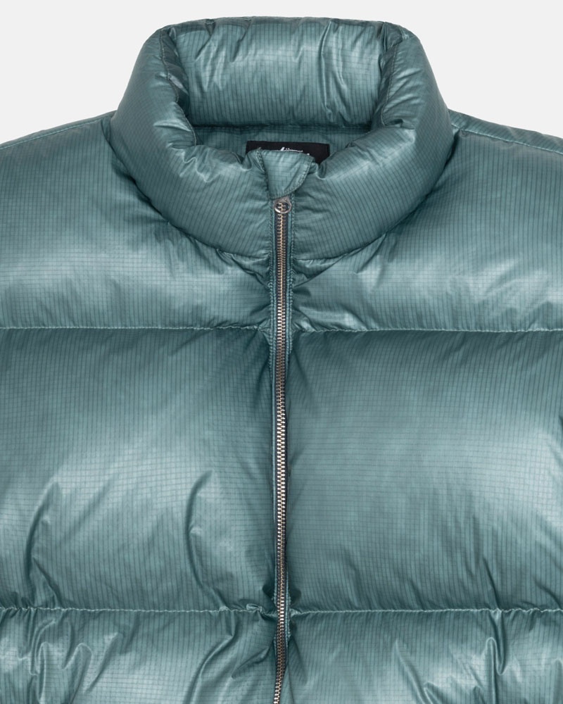 Blue Stüssy Down Puffer Parachute Ripstop Jacket | UAE CXU502147