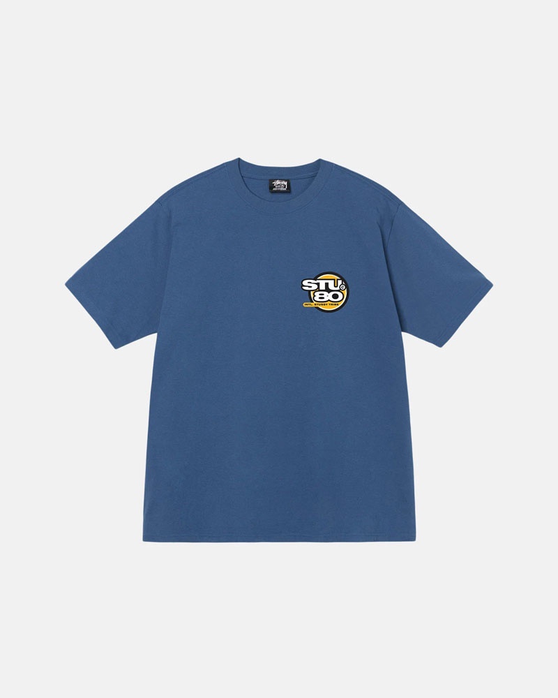 Blue Stüssy Hot 80 T-Shirt | UAE MWY851967