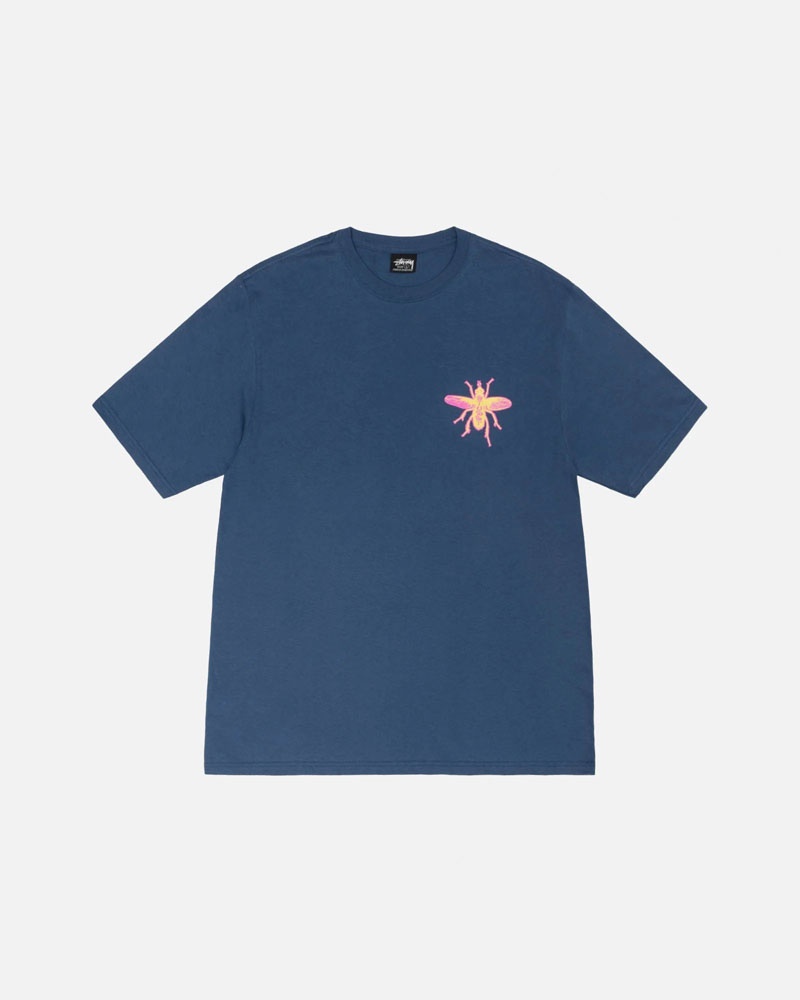 Blue Stüssy Housefly T-Shirt | UAE AHO413760