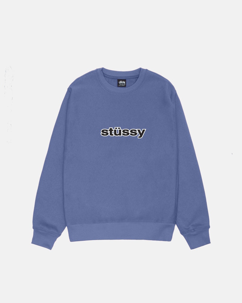 Blue Stüssy SS-Link Crew Sweatshirt | UAE IJU467301