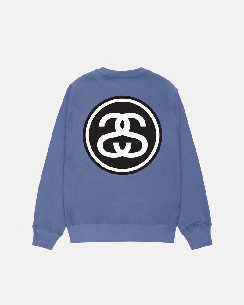 Blue Stüssy SS-Link Crew Sweatshirt | UAE IJU467301