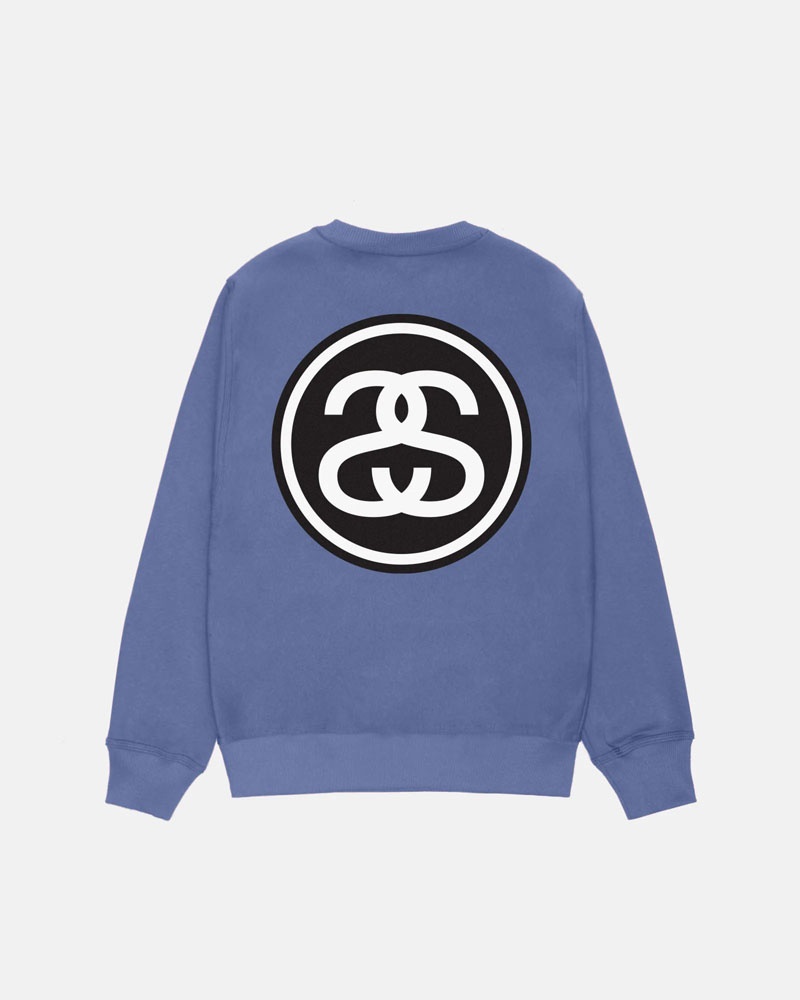 Blue Stüssy SS-Link Storm Crew Sweatshirt | UAE DXE413975